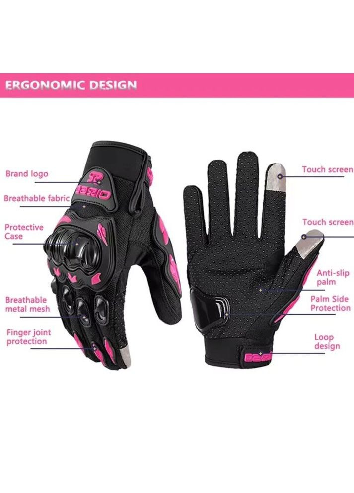 Перчатки для мото женские розовые Мотоциклетные с защитой костяшек No Brand (325238836)