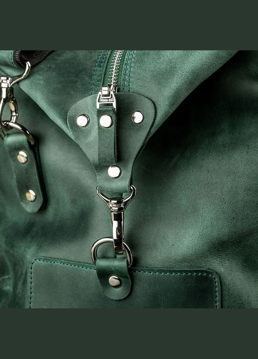 Сумка дорожная кожаная зеленая 11128 Shvigel (329198625)