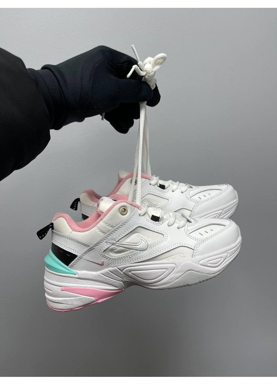 Рожеві Осінні кросівки чоловічі nike m2k tekno white pink turquoise найк м2к текно No Brand