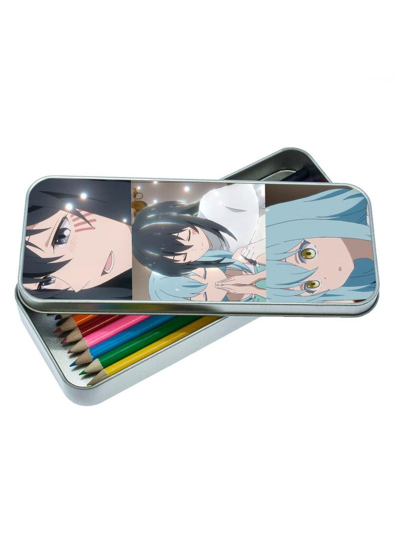 Органайзер для канцелярського приладдя металевий, кейс для дрібниць Про моє переродження в слиз #007 7*18 см Silver No Brand (309156823)