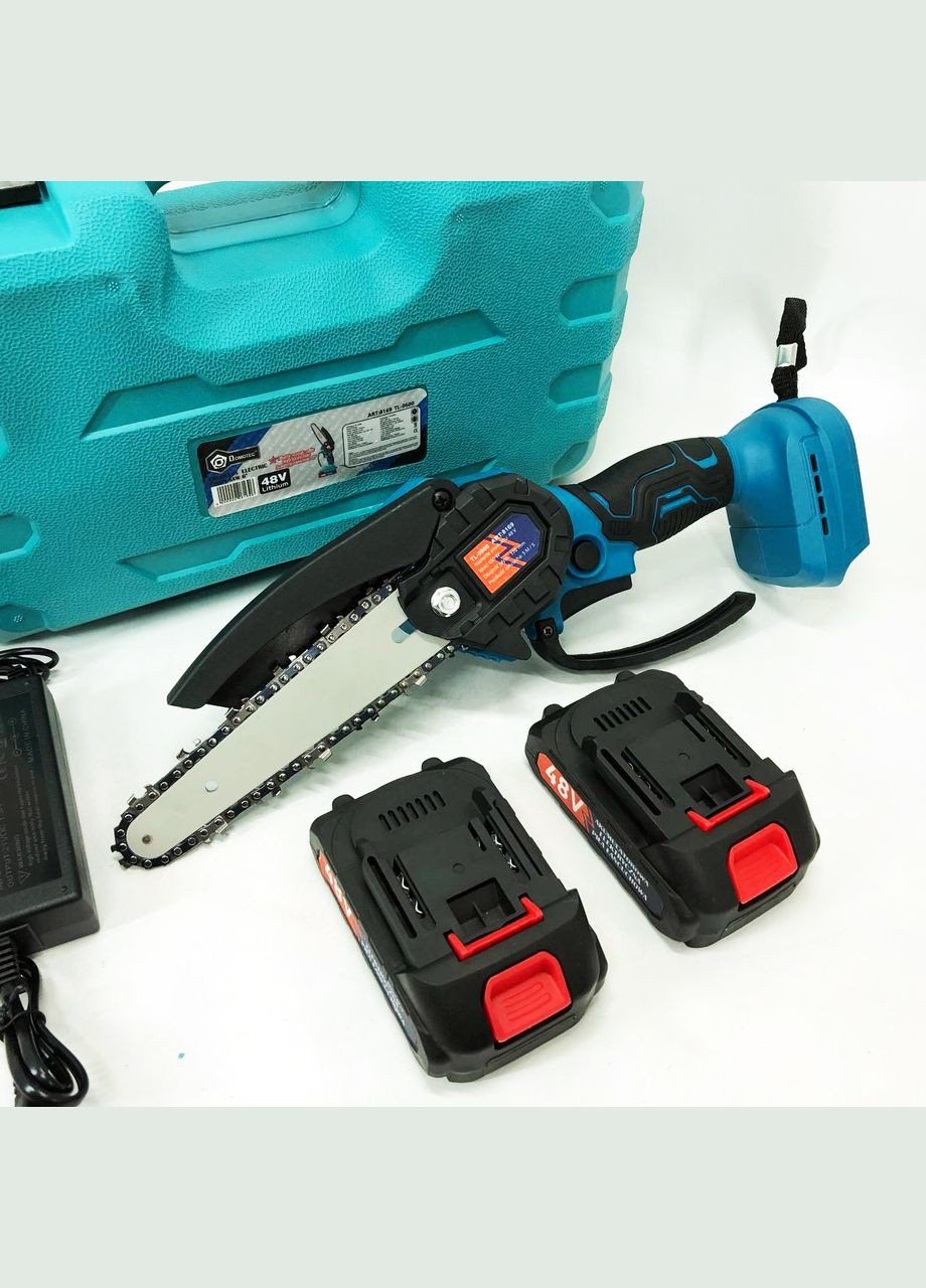 Акумуляторна ланцюгова міні пила 6" (15 см) 24V для обрізання дерев та розпилу дров, по дереву Domotec (364666045)