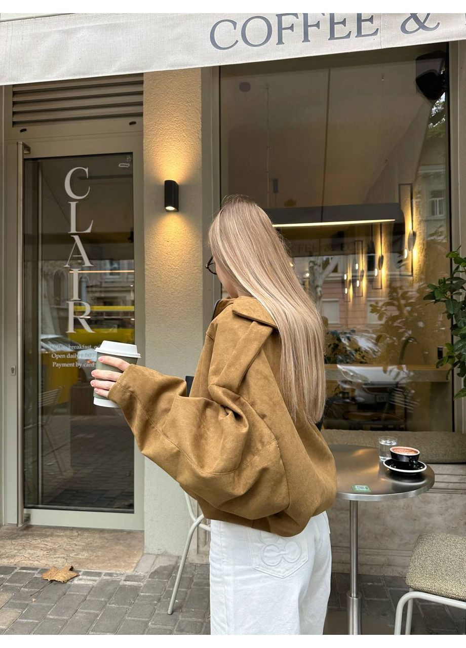 Стильный бомбер из замши Luna (361997110)