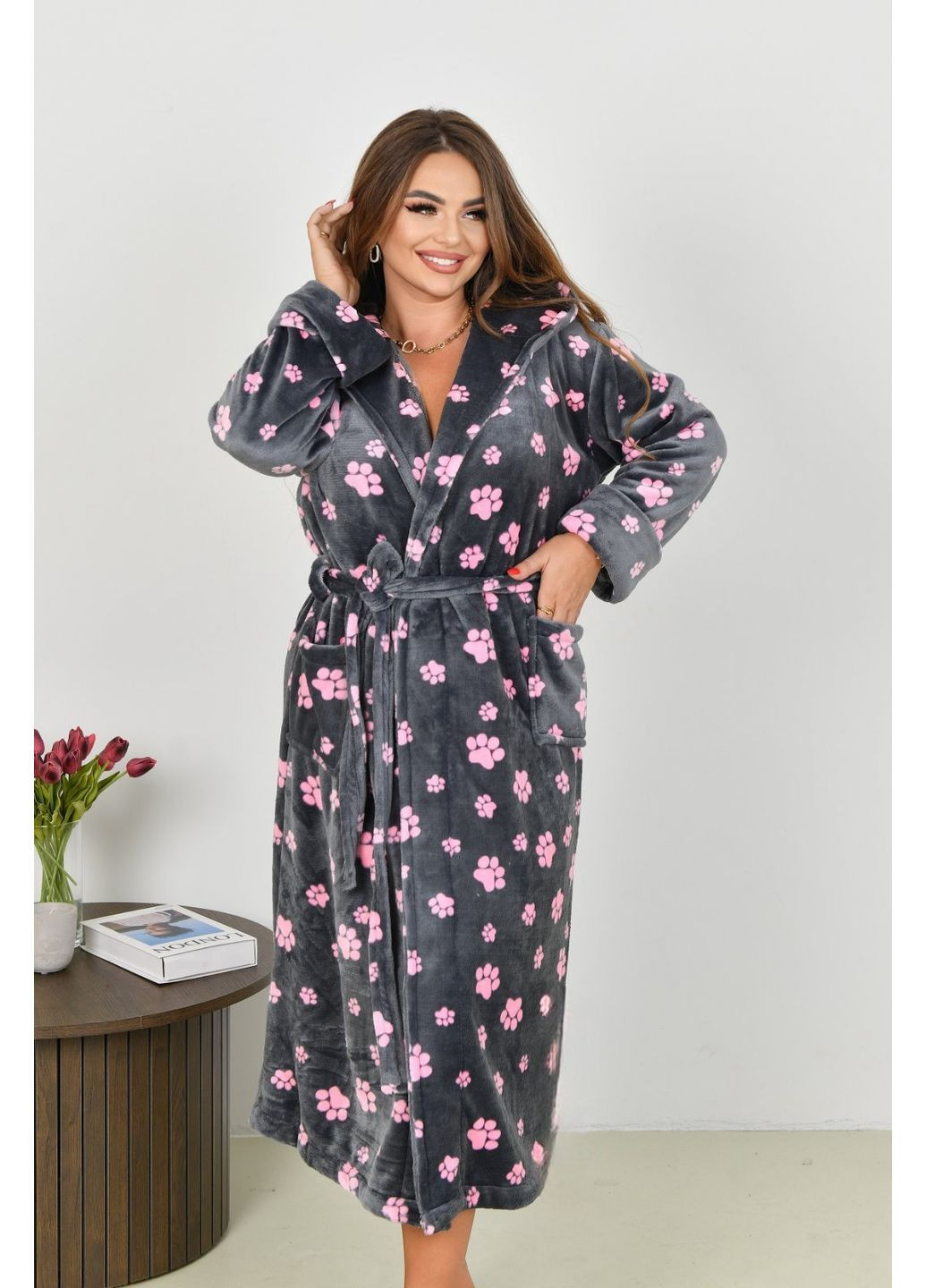 Длинный махровый банный халат на запах. Замеры в описании No Brand (362219387)