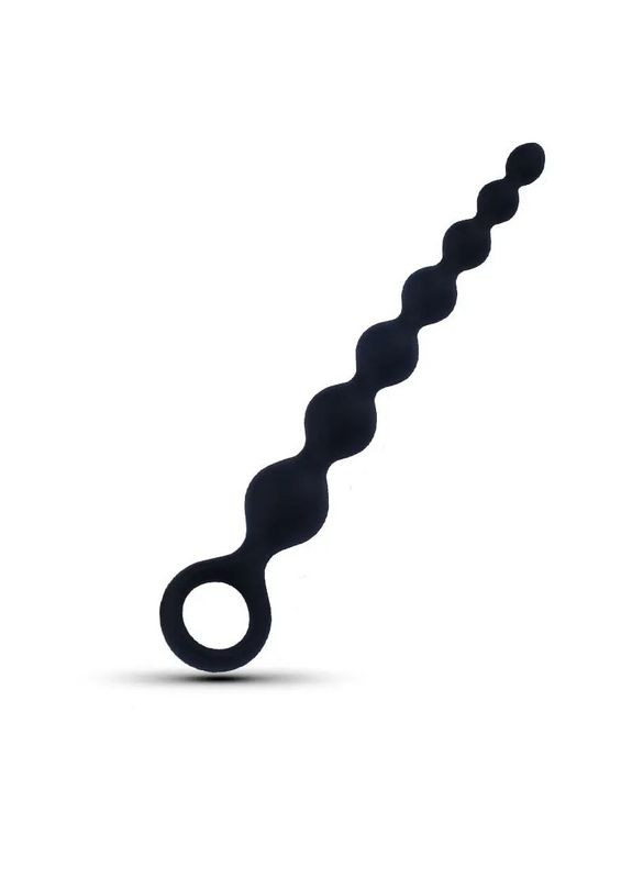 Цепочка силиконовый анальный шарики с кольцом анальные черный No Brand (341309960)