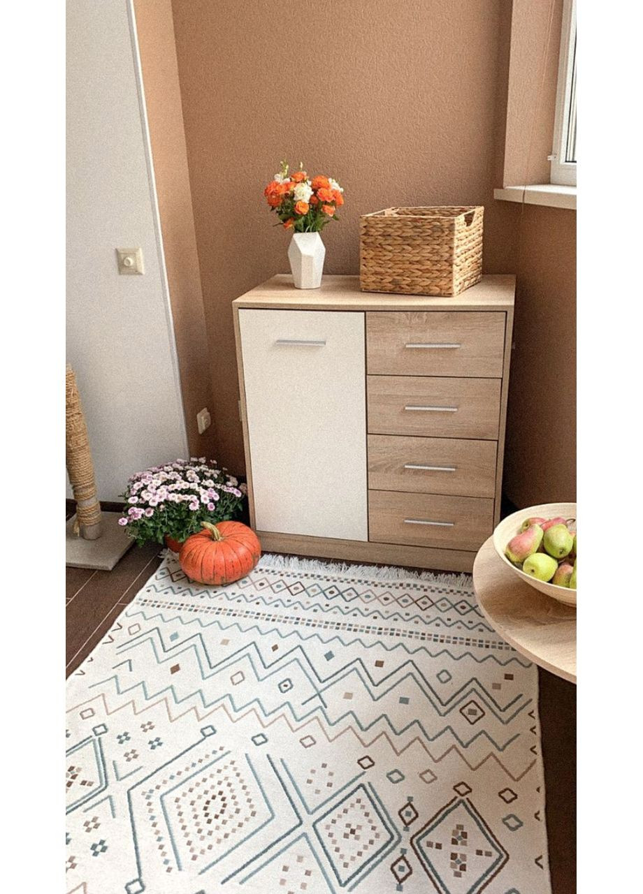 Хлопковый двухсторонний ковер Shana Arty 05 120x180 см с бежевым. No Brand (366293922)