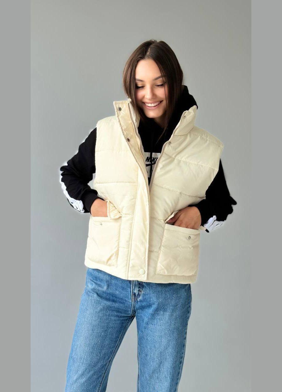 Жіноча жилетка молочна No Brand (367982274)