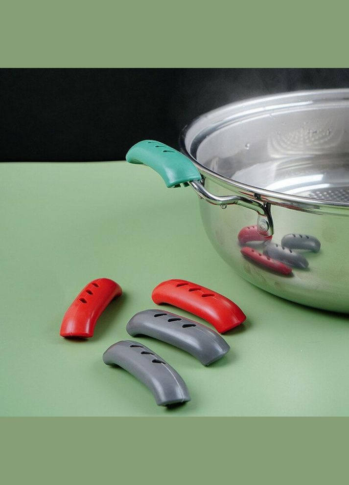 Силиконовые теплоизоляционные накладки на ручку кастрюли серые (NR0070_1) No Brand (327416685)