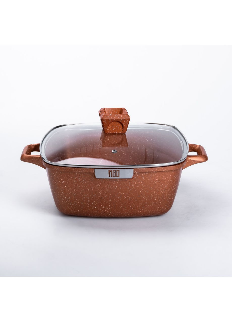 Набор из 5 алюминиевых квадратных кастрюль с толстым дном + лопатка, половник, перчатки и фартук MGC (360455446)