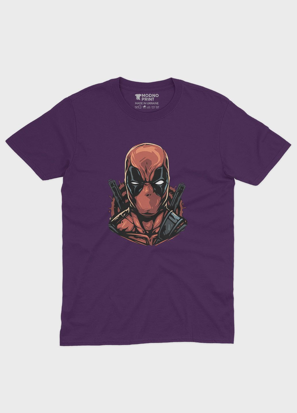 Фиолетовая демисезонная футболка для мальчика с принтом антигероя - дедпул (ts001-1-dby-006-015-031-b) Modno