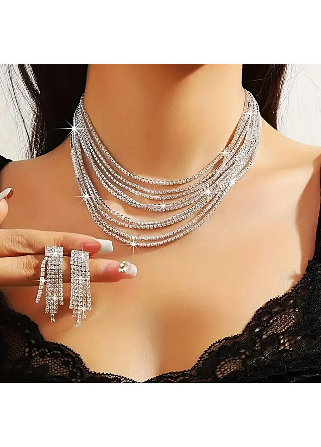 Комплект праздничной вечерней бижутерии No Brand (365751602)