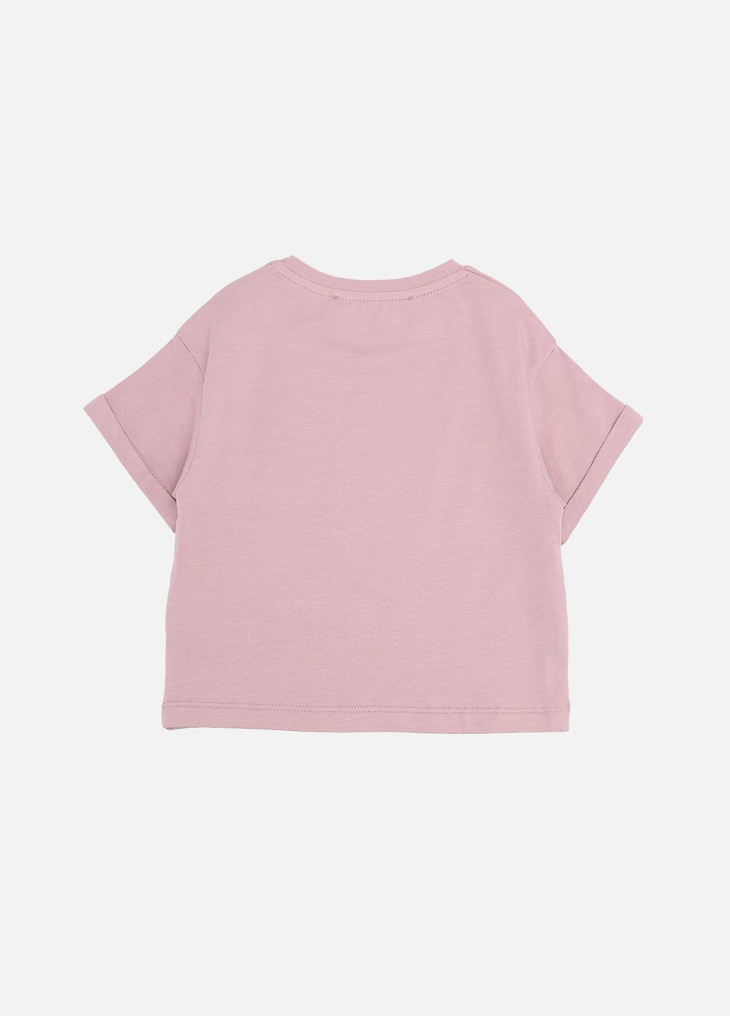 Світло-рожева літня футболка з коротким рукавом для дівчинки колір пудровий цб-00274778 Yuki