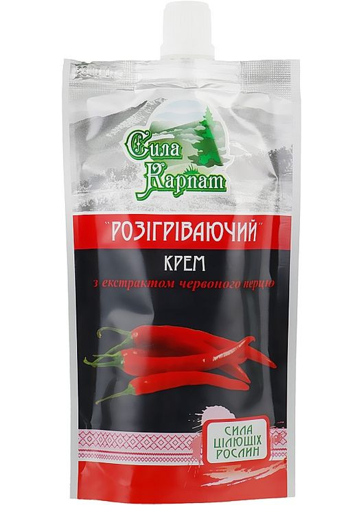 Разогревательный крем с красным перцем "Сила Карпат" (дой-пак) 100ml (283307-31020849) LekoPro (368608504)