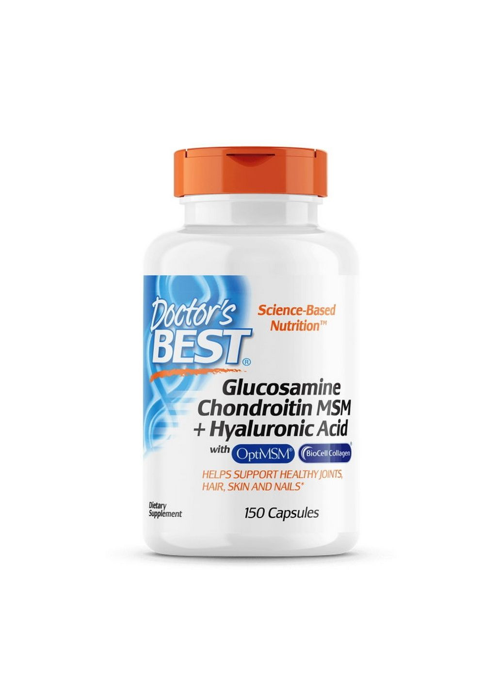 Препарат для суставов и связок Glucosamine Chondroitin MSM + Hyaluronic Acid, 150 капсул Doctor's Best (293340822)