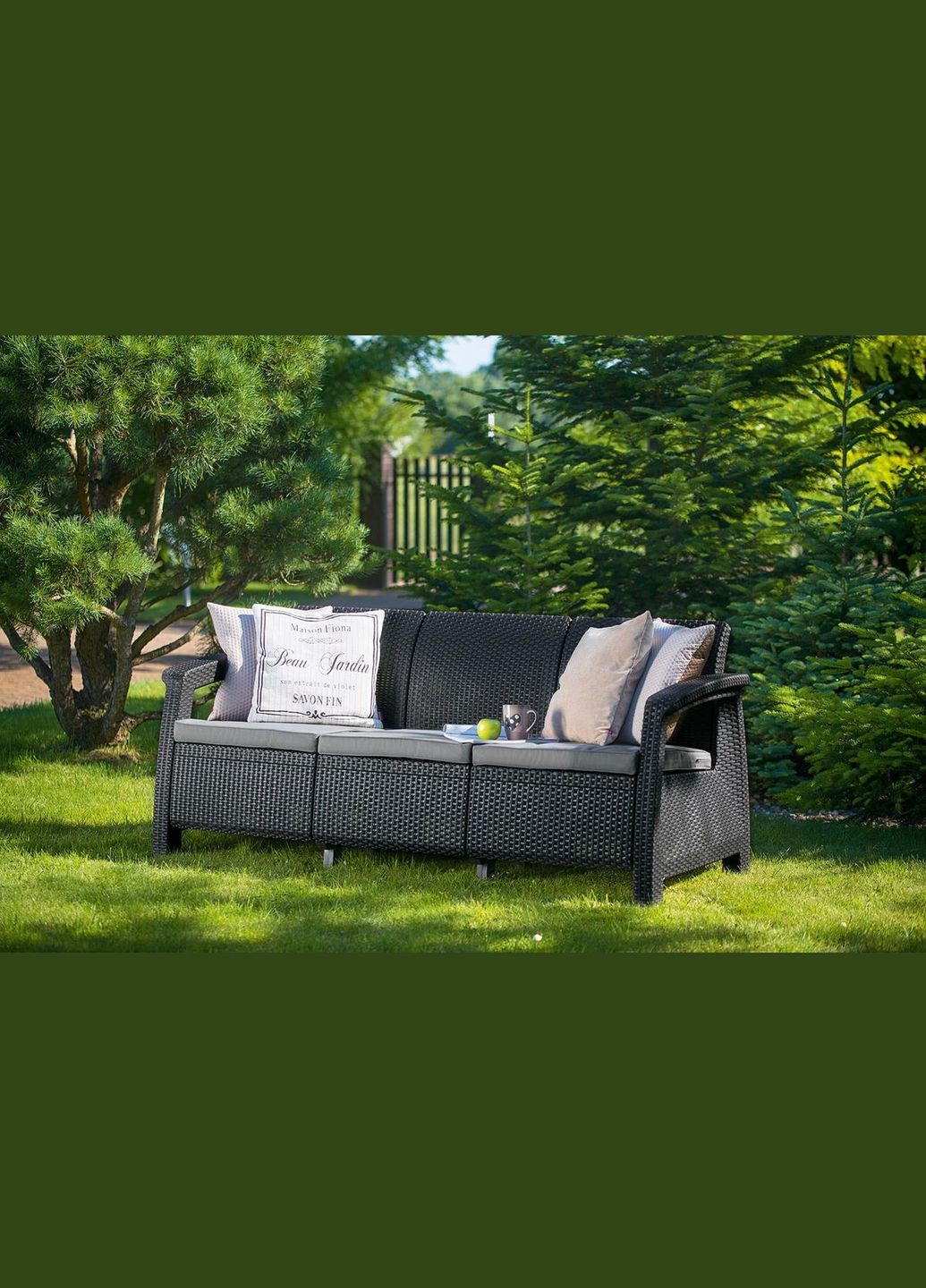 Диван садовий пластиковий CORFU (09120) Коричневий Keter (367982826)