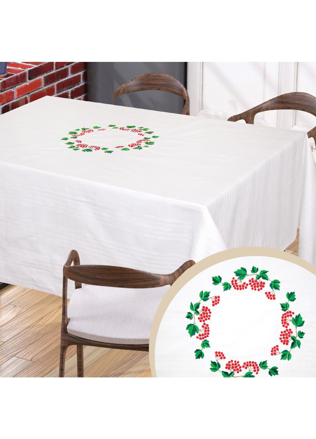 Скатертина бавовна з вишивкою 120х150, диз.002 Ярослав (318187247)