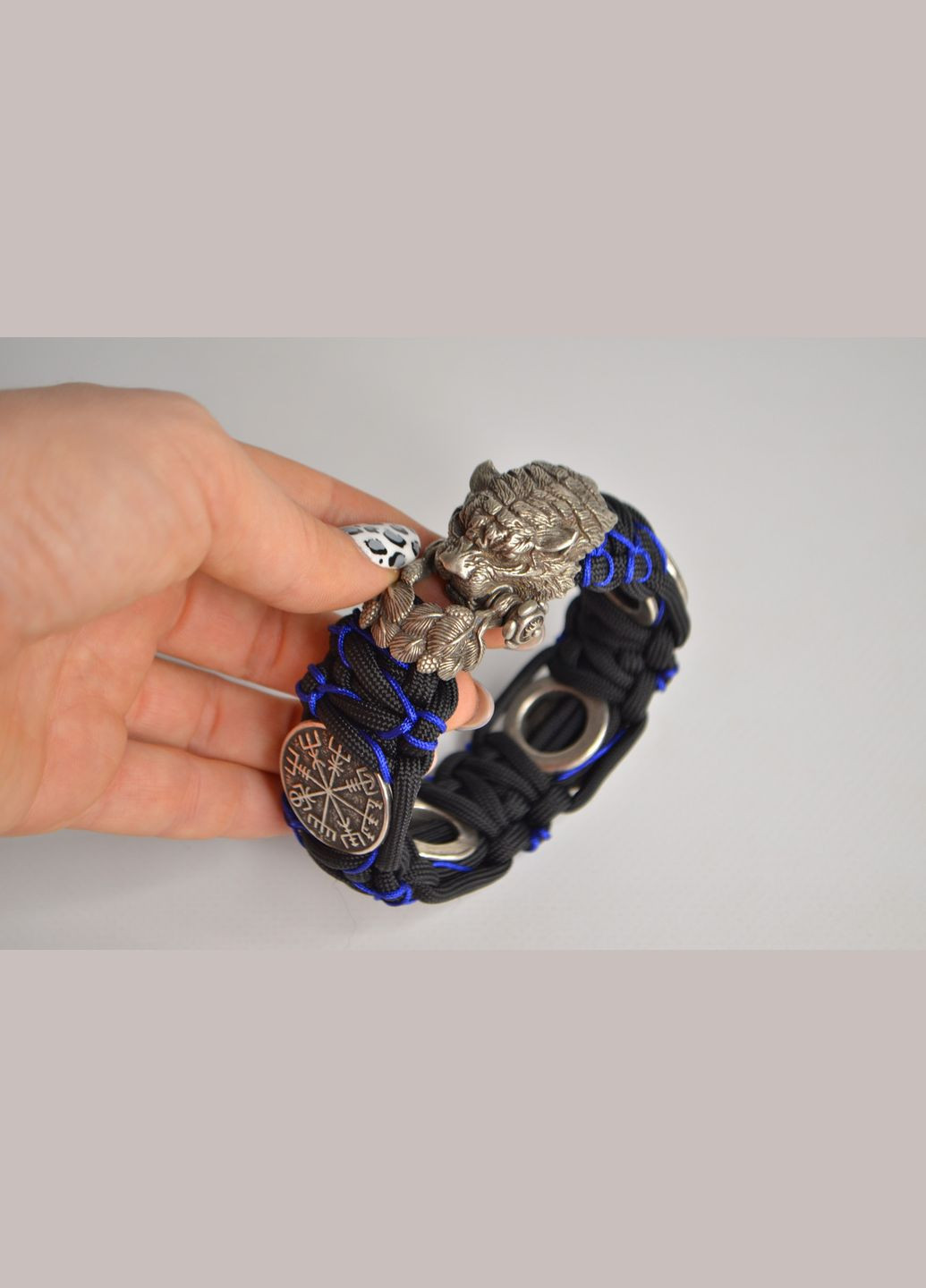 Браслет с тигром и четырьмя рунами ручное литье из латуни,бронзы плетение Королевская кобра + брелок в подарок No Brand (341738807)