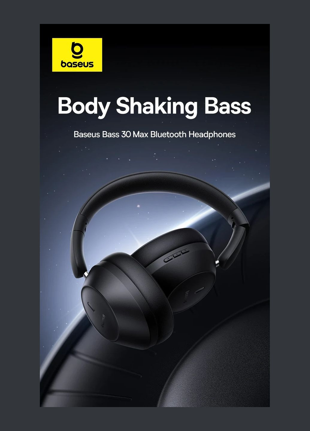 Бездротові навушники з шумозаглушенням Bass 30 Max (black) Baseus (300524006)