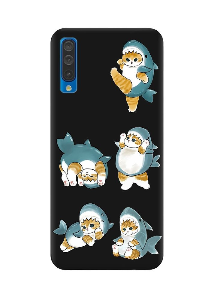 Матовий чорний чохол на Samsung Galaxy A50 (2019) A505/A30s:: Котики акули (принт 381) Creative (355395395)