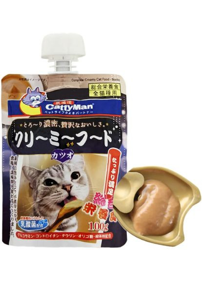 Жидкий корм для котов Кремсуп Complete Creamy Food Bonito с макрелью 100 г (6941333415991) CattyMan (279571304)