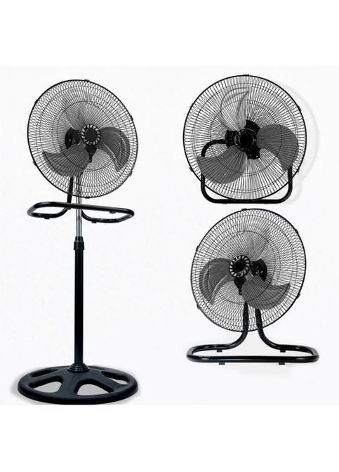 Вентилятор 3 в1 Wimpex 1807 Чорно - Сріблястий підлоговий настільний настінний охолоджувач з 3 швидкостями Hengda (363832889)