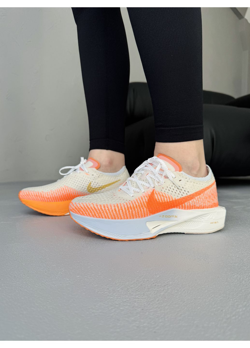 КРОСІВКИ ЖІНОЧІ NIKE AIR ZOOMX VAPORFLY 3 ORANGE / WHITE НАЙК АІР ЗУМ ВАПОРФЛАЙ No Brand білі демісезони (368870105)