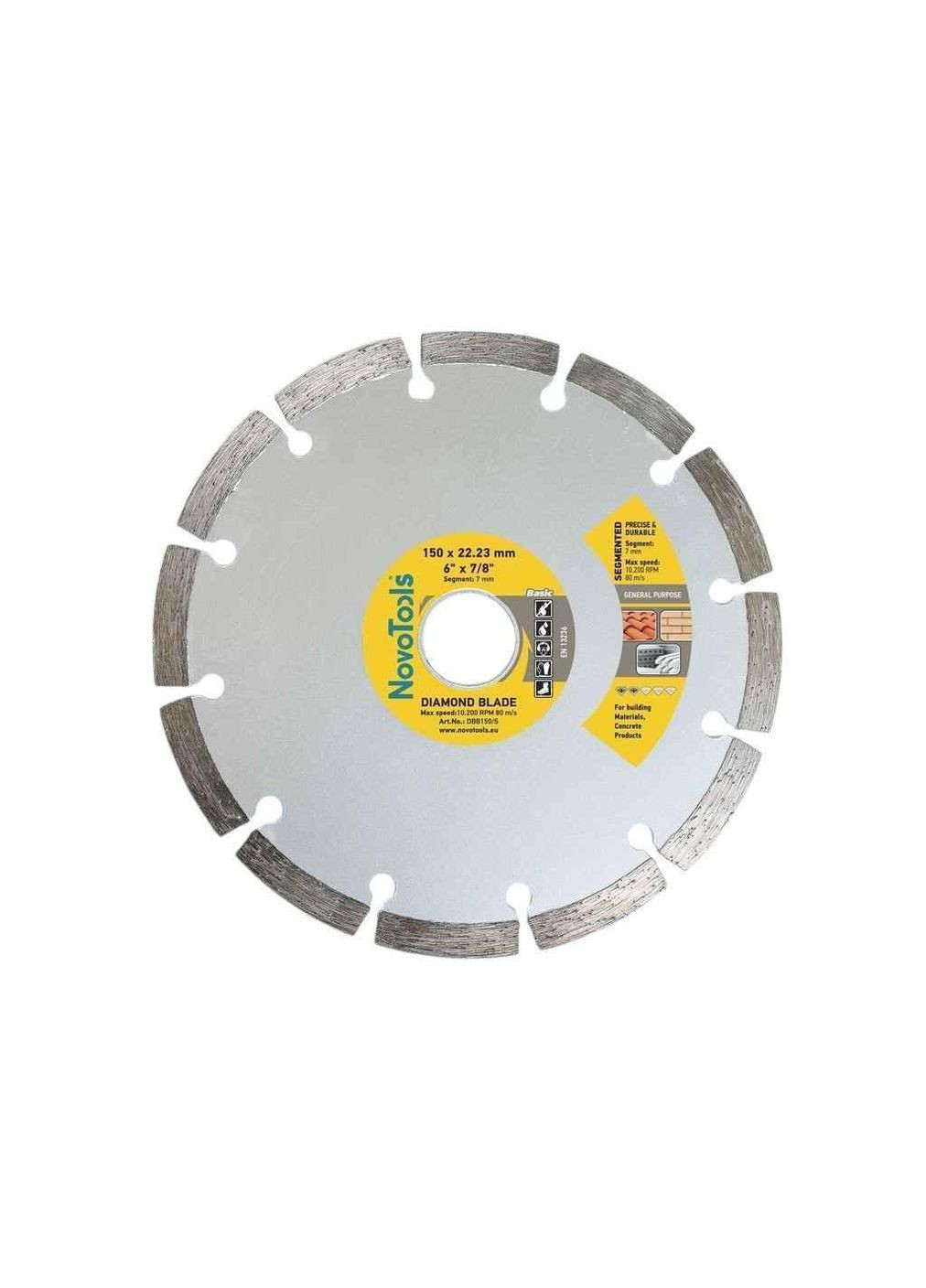 Диск алмазний сегмент 150мм х 7мм х 22,23мм Basic ТМ NovoTools (335403612)