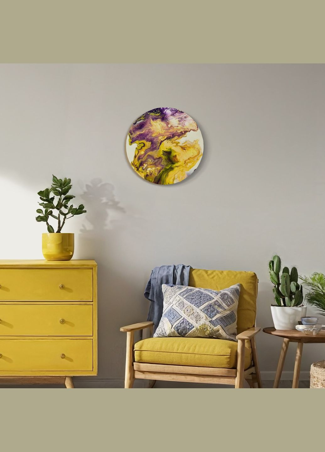 Подарунковий набір "Чарівність" для створення картини у техніці абстрактного живопису рідкий акрил Коло 30 см Barva (315891047)