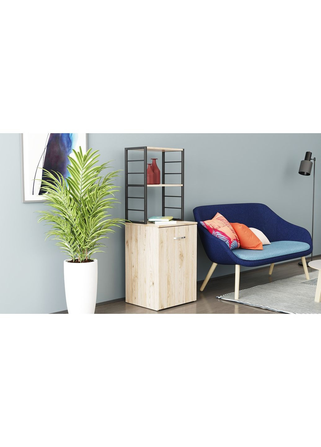 Стол-тумба трансформер Смарт 4/2 с этажеркой 1430x1450x600 Черный металл ДСП 16 мм (FRD-105131) Ferrum-decor (361944333)