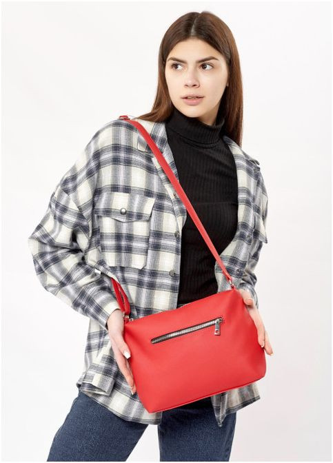 Женская сумка кроссбоди через плечо из экокожи Красная (958025520) Sambag (360614378)
