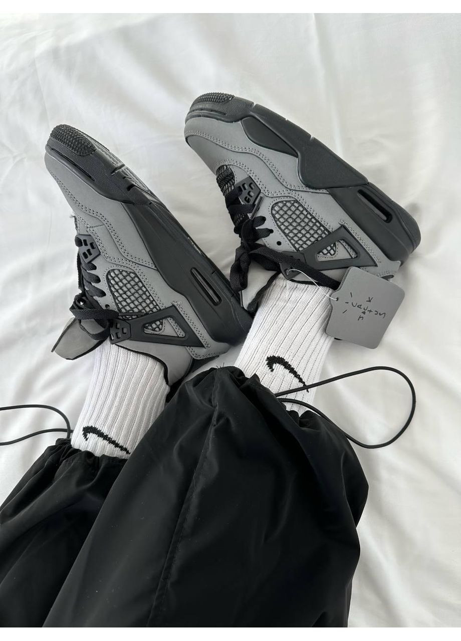 КРОССОВКИ ЖЕНСКИЕ NIKE AIR JORDAN 4 X CACTUS JACK GREY BLACK НАЙК АИР ДЖОРДАН No Brand серые демисезоны (368647187)