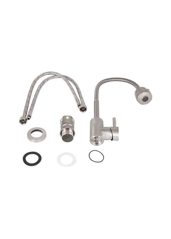 Смеситель для кухни Aria с гибким изливом (k35) LDARI015F41NKS45306 Nickel LIDZ 015F41 (323485723)