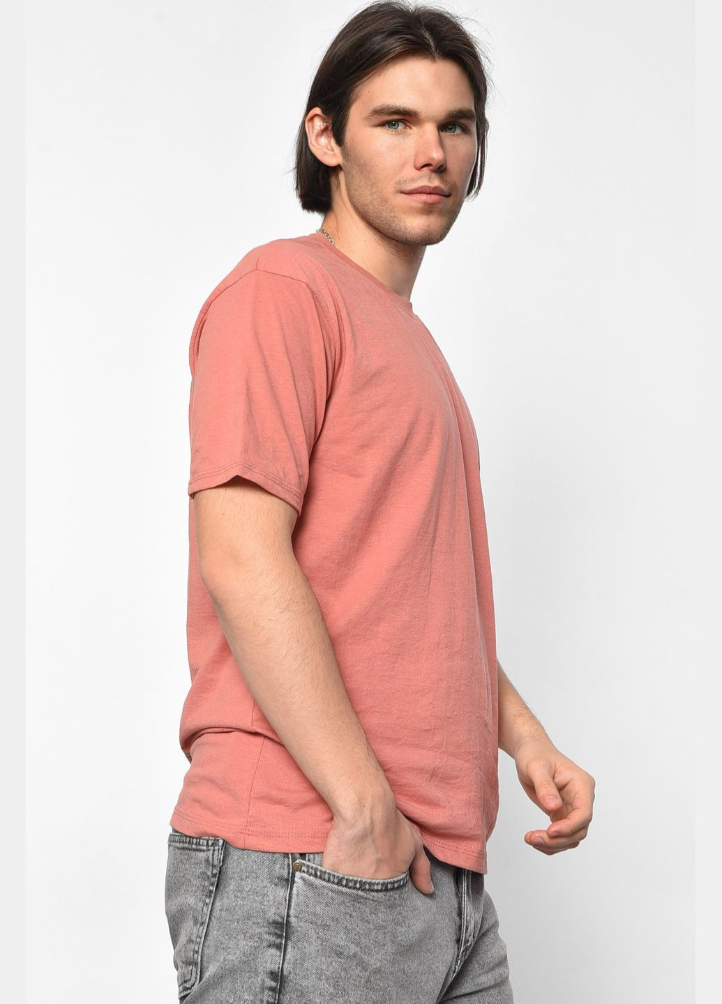 Теракотова футболка чоловіча напівбатальна теракотового кольору Let's Shop