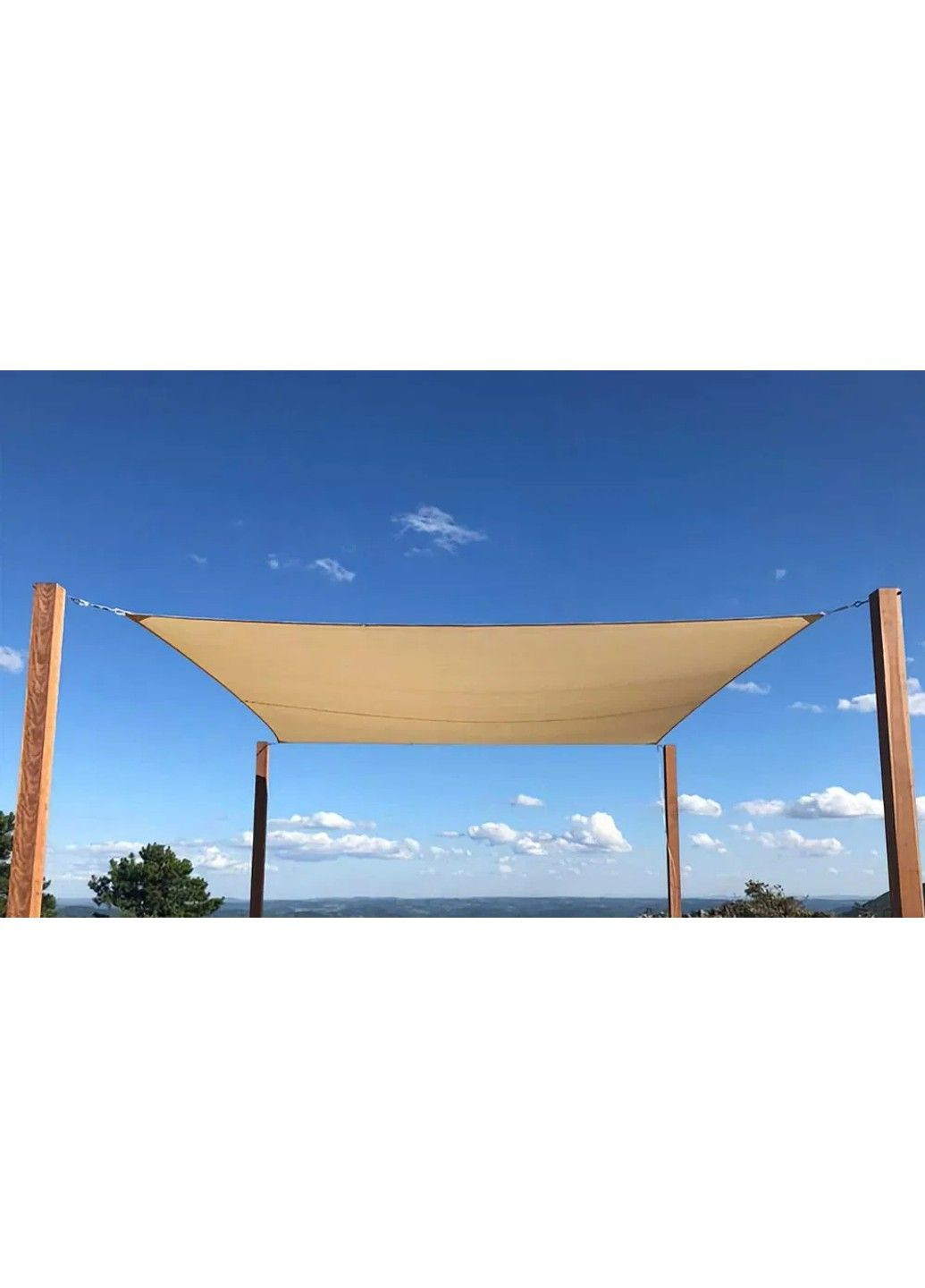 Тент навес затеняющий прямоугольный 2х4м сетка (Бежевый) No Brand (332637335)