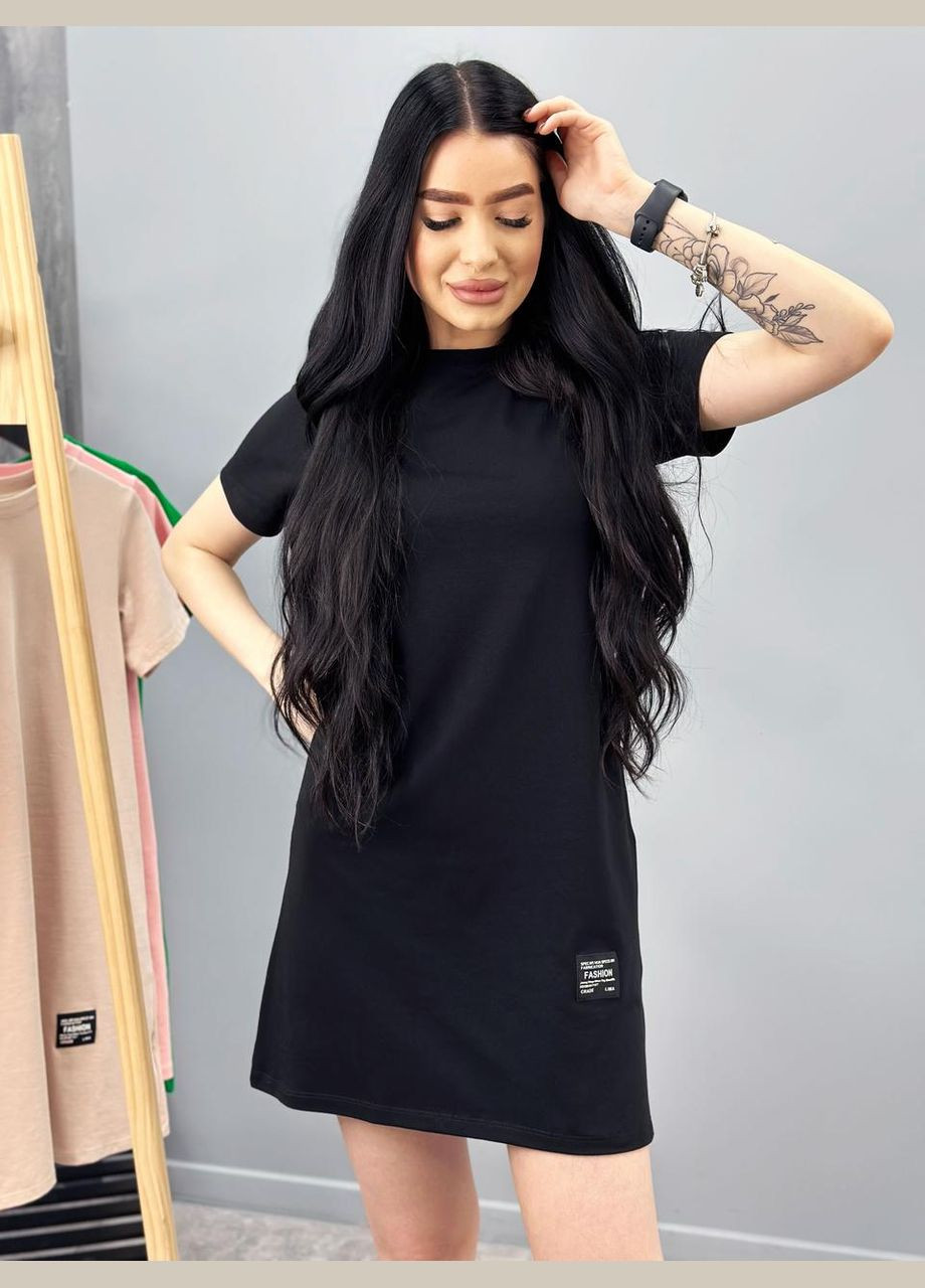 Черное летнее платье мини Fashion Girl