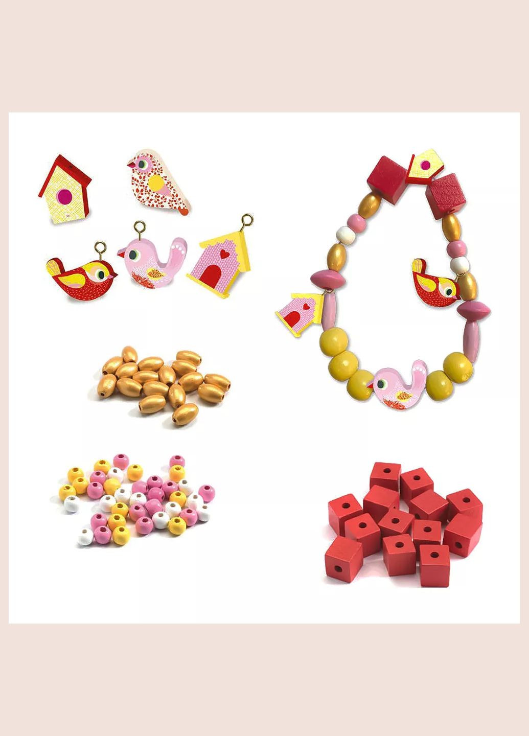 Набор для творчества с деревянными бусинами "Птички" Djeco (333253043)