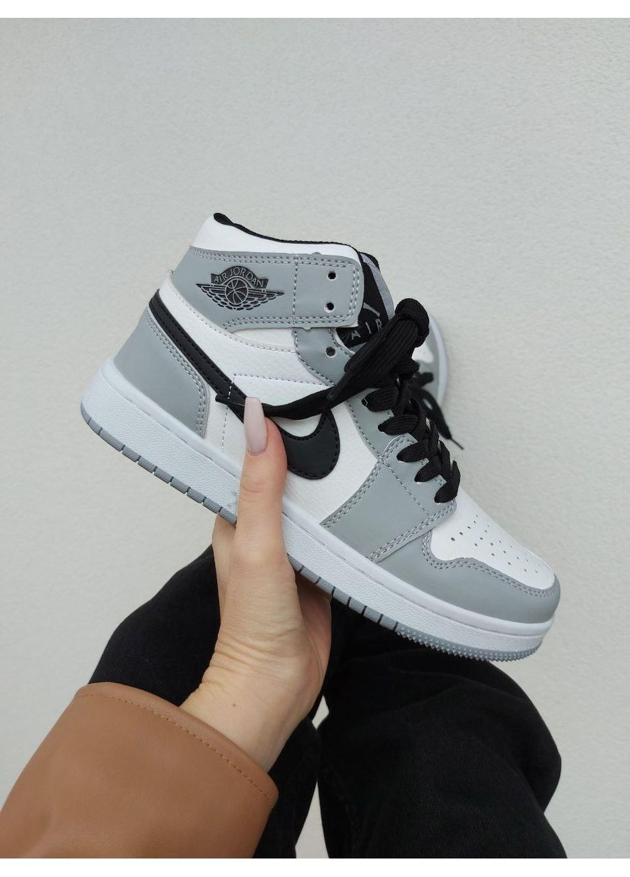 Серые демисезонные кроссовки мужские nike air jordan 1 retro smoke grey найк аир джордан No Brand