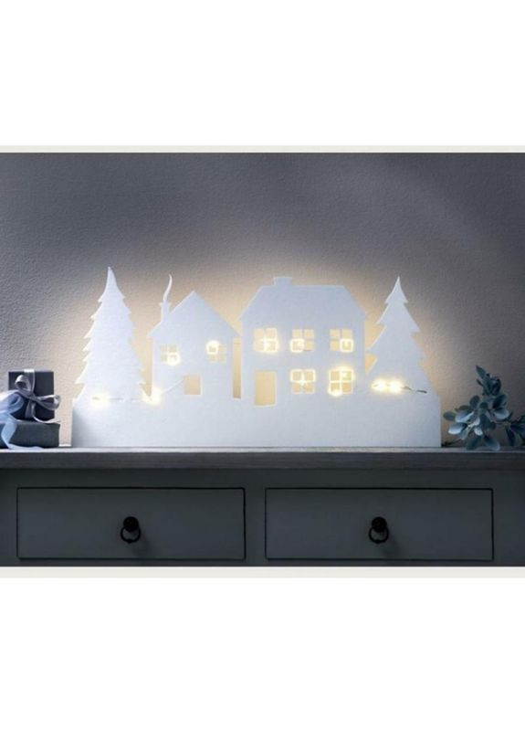 Новогодний декор окна с гирляндой Домики 60 х 30 см, Led Livarno home (302449683)