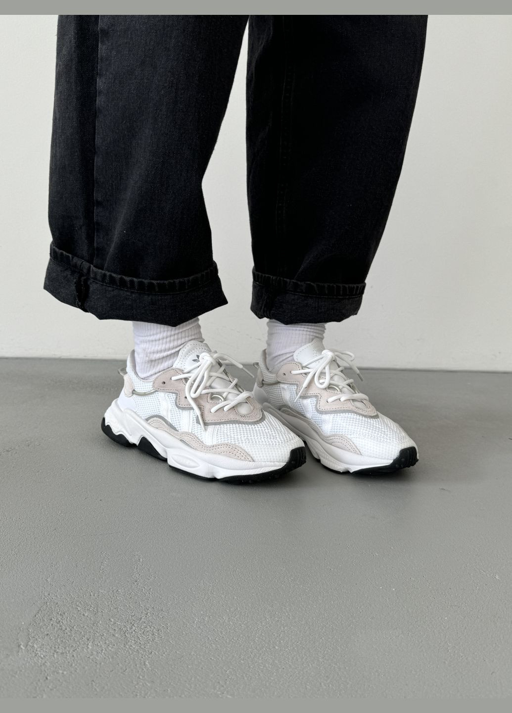 Кроссовки женские и мужские Adidas Ozweego white beige | Адидас Озвиго белые бежевые No Brand белые демисезоны (316231465)