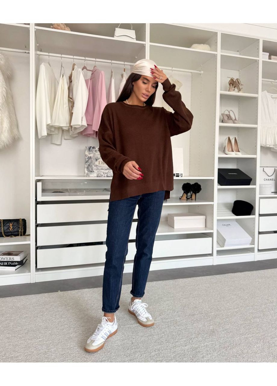 Коричневий демісезонний светр 100% акрил туреччина — заміри в описі DK/DL Мода без кордонів