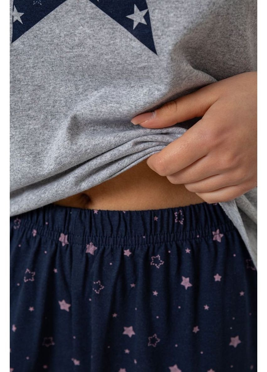 Сіро-синя всесезон піжама жіноча з принтом Sport Line