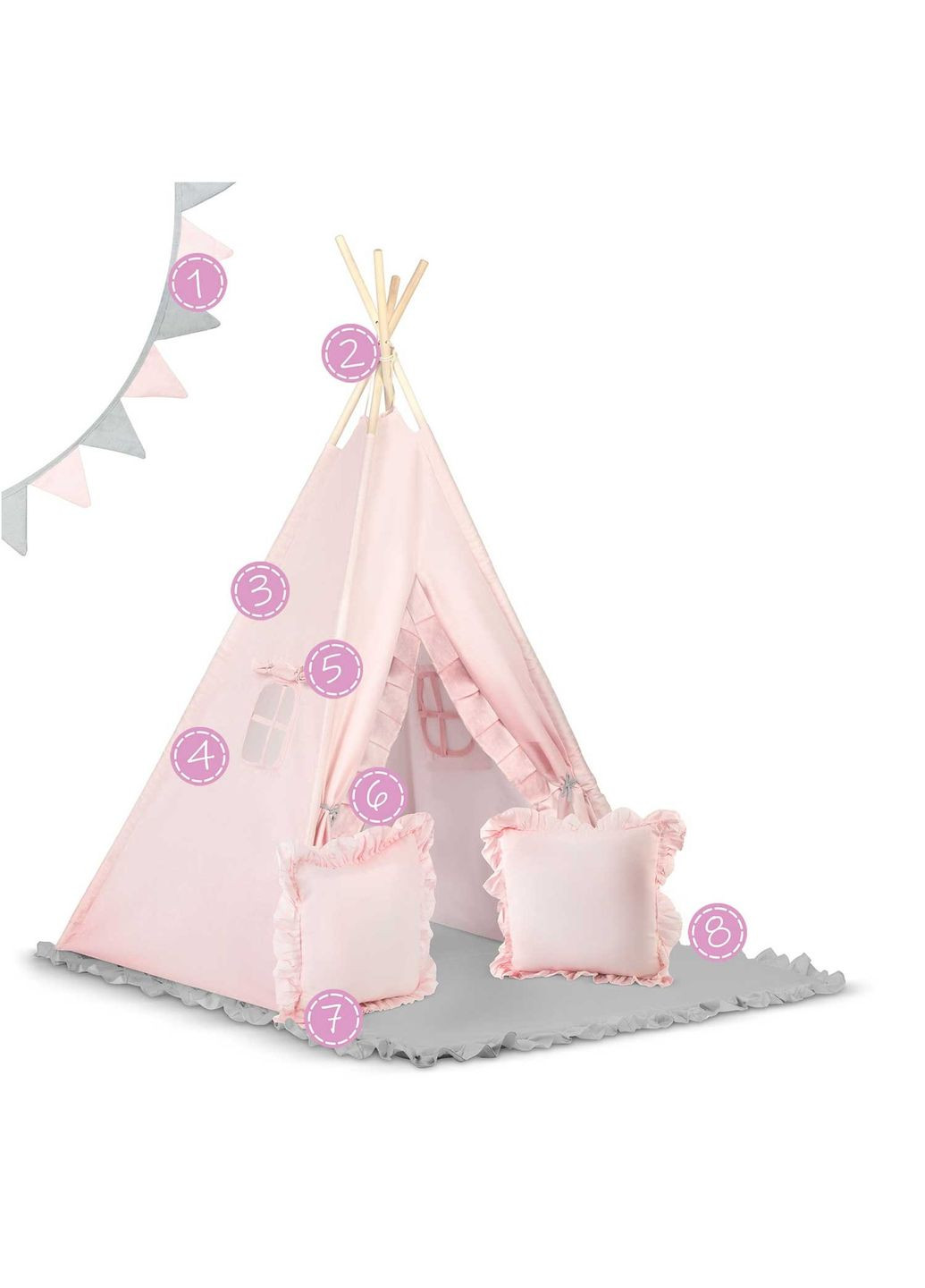 Вигвам детский NK-406 светло-розовый. Nukido (332202184)