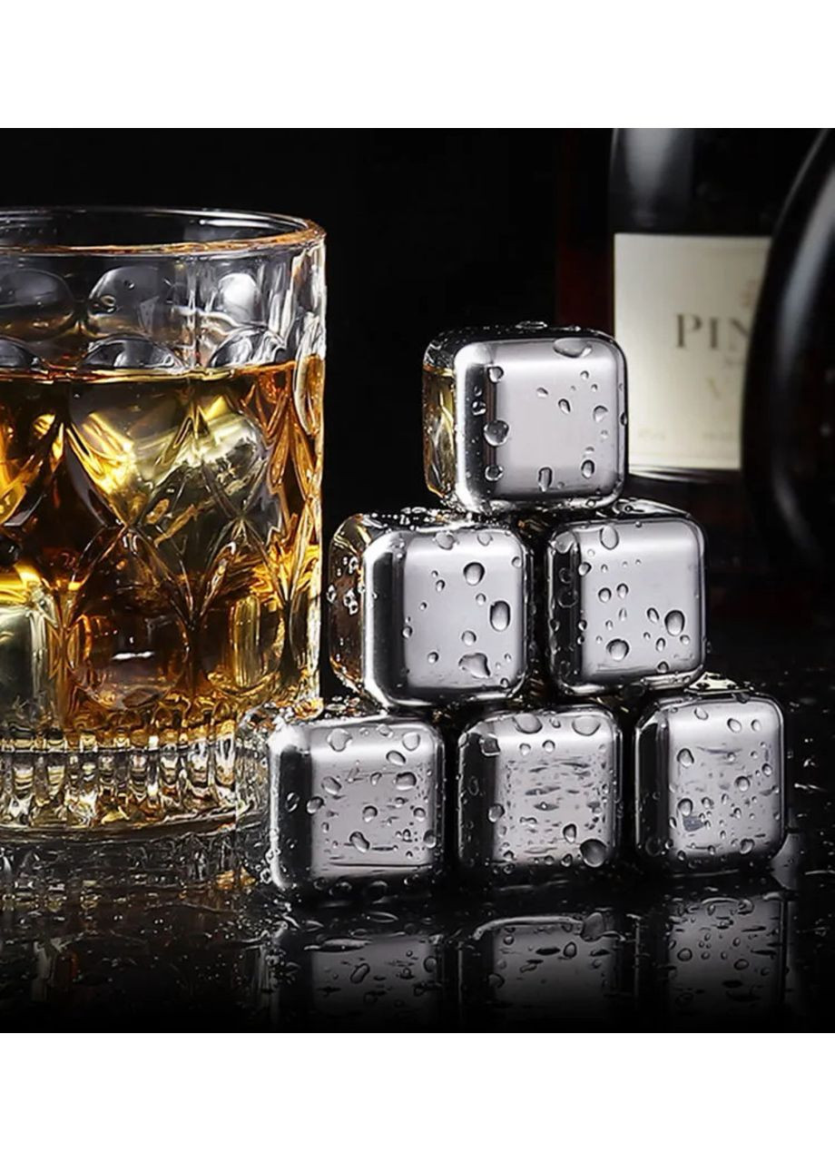 Набір з 12 каменів - металеві кубики льоду для охолодження напоїв + щипці No Brand (316580409)