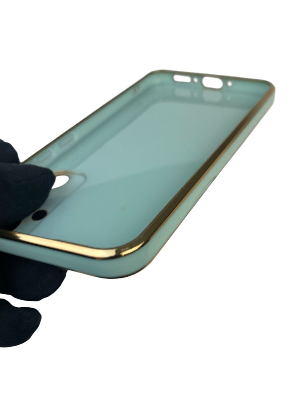 Чохол для Galaxy A34 5G (SM-A346E) з кільцем-підставкою із золотою окантовкою на самсунг а34 бірюзовий gs1 Samsung (366232966)