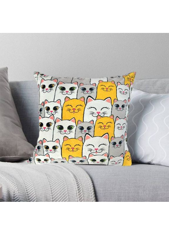 Подушка 3D Котячий бум 2701_E 12727 50х50 см FlexDress (368783835)