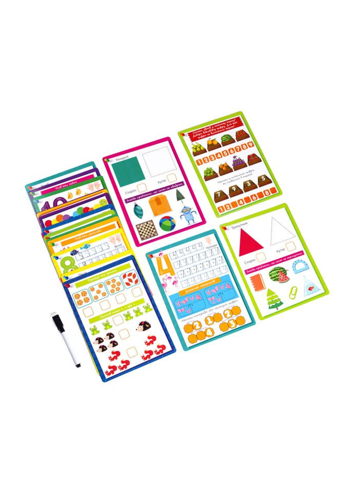 Картки з маркером "Готуємось до школи: Математика" VT5010-22 Укр VladiToys (366815040)