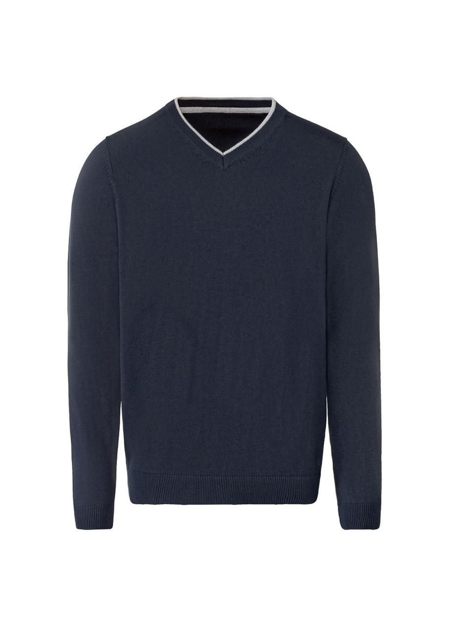 Синий демисезонный пуловер тонкой вязки мужской Nobel League