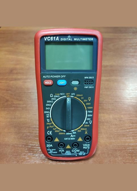 Цифровой Профессиональный мультиметр VC 61A тестер вольтметр + термопара No Brand (323486542)