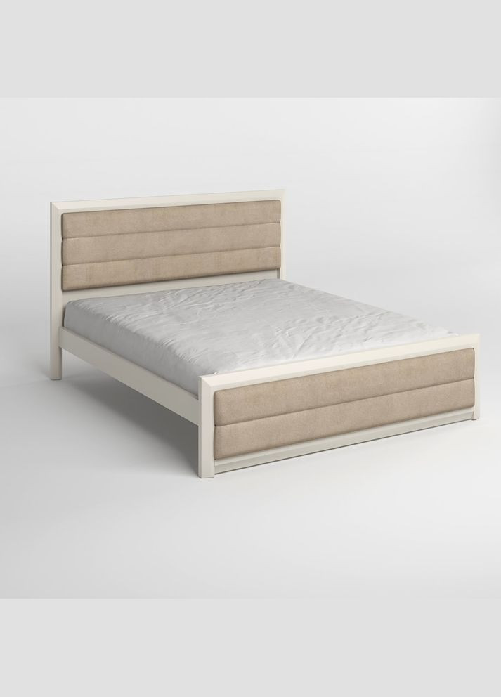 Полуторне дерев'яне ліжко Барселона Б5 (S0505Y30R)/Аляска 23 (Бежевий) 120х200 см (MBG-13157) Mebigrand (366086911)