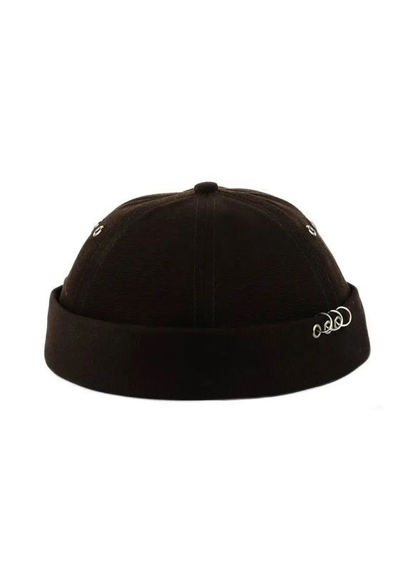 Кепка Докер с кольцами (мини бини, бескозырька) без козырька шоколадный, темно-коричневый STD (364551106)