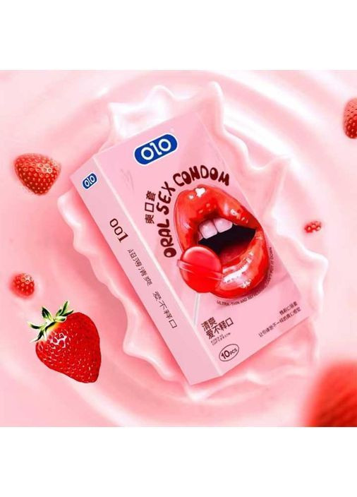 Презервативы Ultrathin Oral Sex Ультратонкие Клубника 10 шт OLO (366891917)